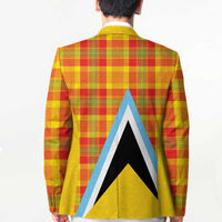 Saint Lucia Creole Day Blazer Bon Fete Jounen Kweyol Madras Pattern - Wonder Print Shop