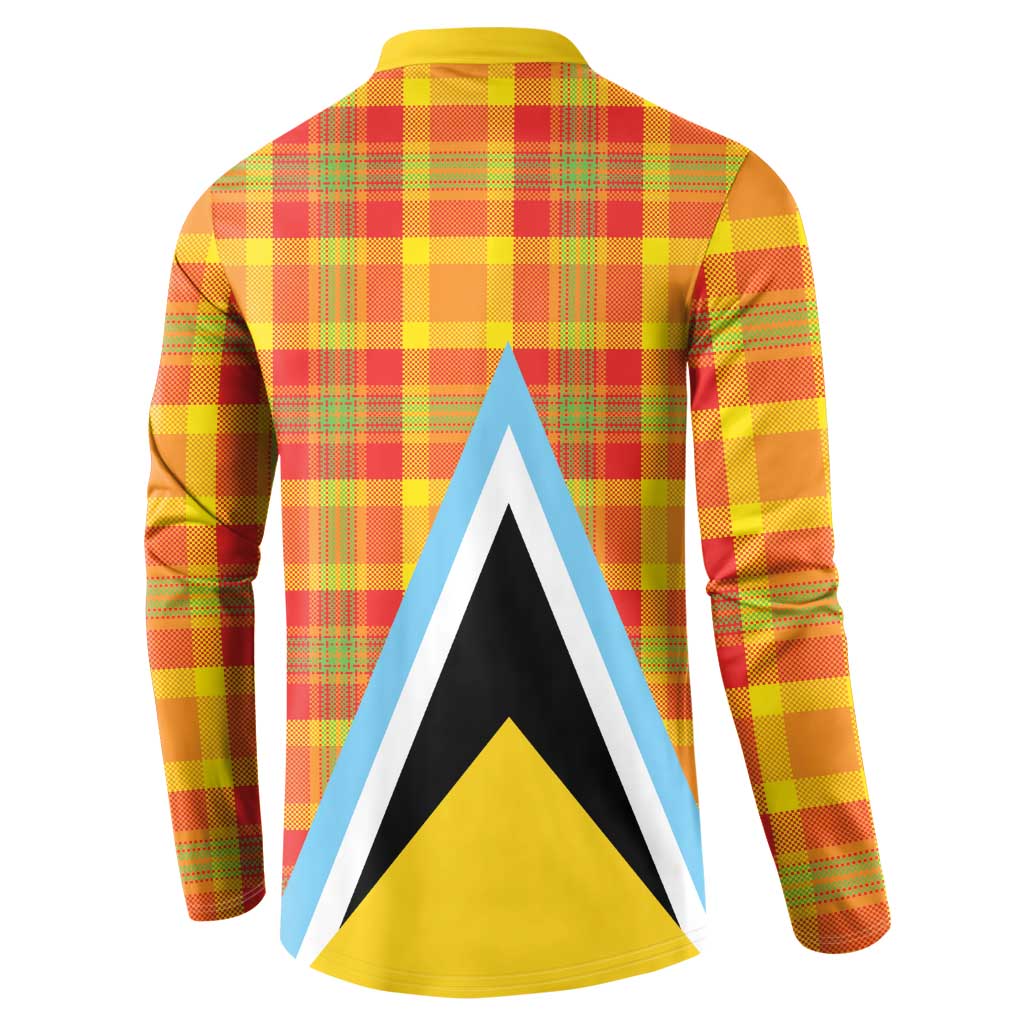 Saint Lucia Creole Day Button Sweatshirt Bon Fete Jounen Kweyol Madras Pattern - Wonder Print Shop