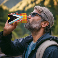 Saint Lucia Creole Day 4 in 1 Can Cooler Tumbler Bon Fete Jounen Kweyol Madras Pattern - Wonder Print Shop