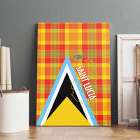 Saint Lucia Creole Day Canvas Wall Art Bon Fete Jounen Kweyol Madras Pattern - Wonder Print Shop
