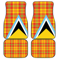 Saint Lucia Creole Day Car Mats Bon Fete Jounen Kweyol Madras Pattern - Wonder Print Shop