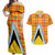 Saint Lucia Creole Day Couples Matching Off Shoulder Maxi Dress and Hawaiian Shirt Bon Fete Jounen Kweyol Madras Pattern - Wonder Print Shop
