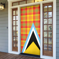Saint Lucia Creole Day Door Cover Bon Fete Jounen Kweyol Madras Pattern - Wonder Print Shop