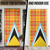 Saint Lucia Creole Day Door Cover Bon Fete Jounen Kweyol Madras Pattern - Wonder Print Shop