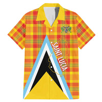 Saint Lucia Creole Day Family Matching Mermaid Dress and Hawaiian Shirt Bon Fete Jounen Kweyol Madras Pattern - Wonder Print Shop