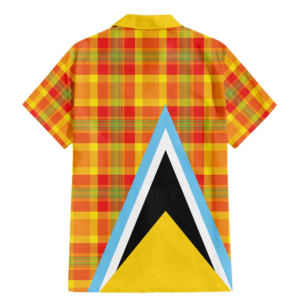 Saint Lucia Creole Day Family Matching Mermaid Dress and Hawaiian Shirt Bon Fete Jounen Kweyol Madras Pattern - Wonder Print Shop