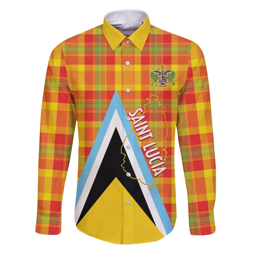 Saint Lucia Creole Day Family Matching Puletasi and Hawaiian Shirt Bon Fete Jounen Kweyol Madras Pattern - Wonder Print Shop