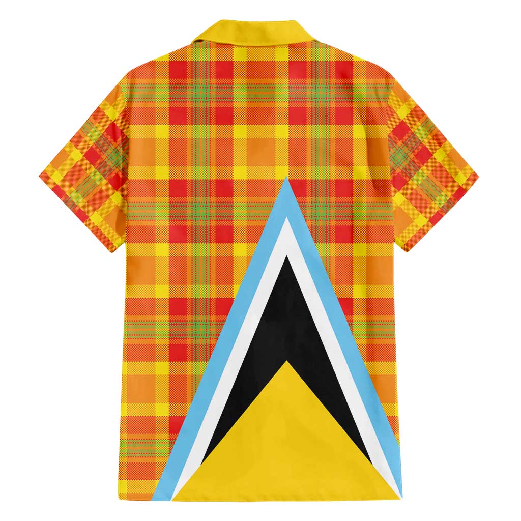 Saint Lucia Creole Day Hawaiian Shirt Bon Fete Jounen Kweyol Madras Pattern - Wonder Print Shop