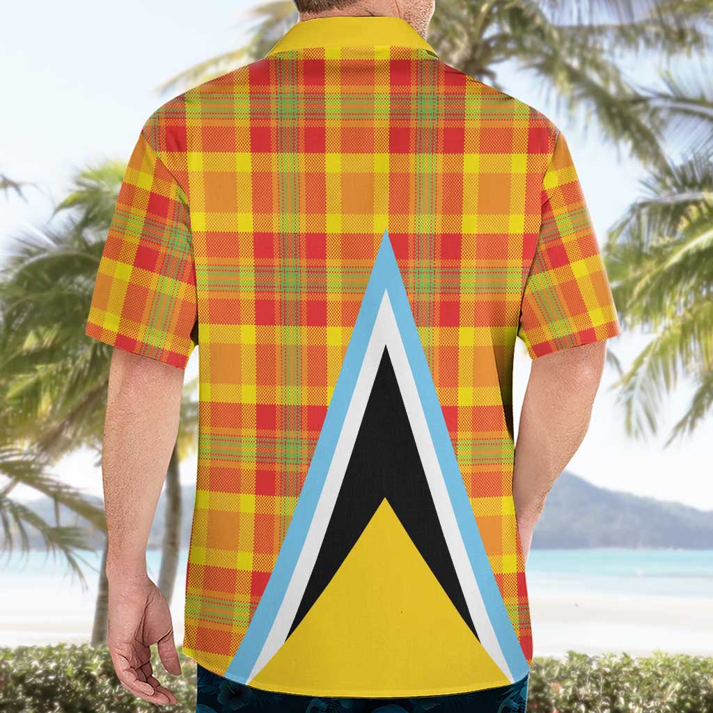 Saint Lucia Creole Day Hawaiian Shirt Bon Fete Jounen Kweyol Madras Pattern - Wonder Print Shop