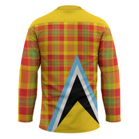 Saint Lucia Creole Day Hockey Jersey Bon Fete Jounen Kweyol Madras Pattern - Wonder Print Shop