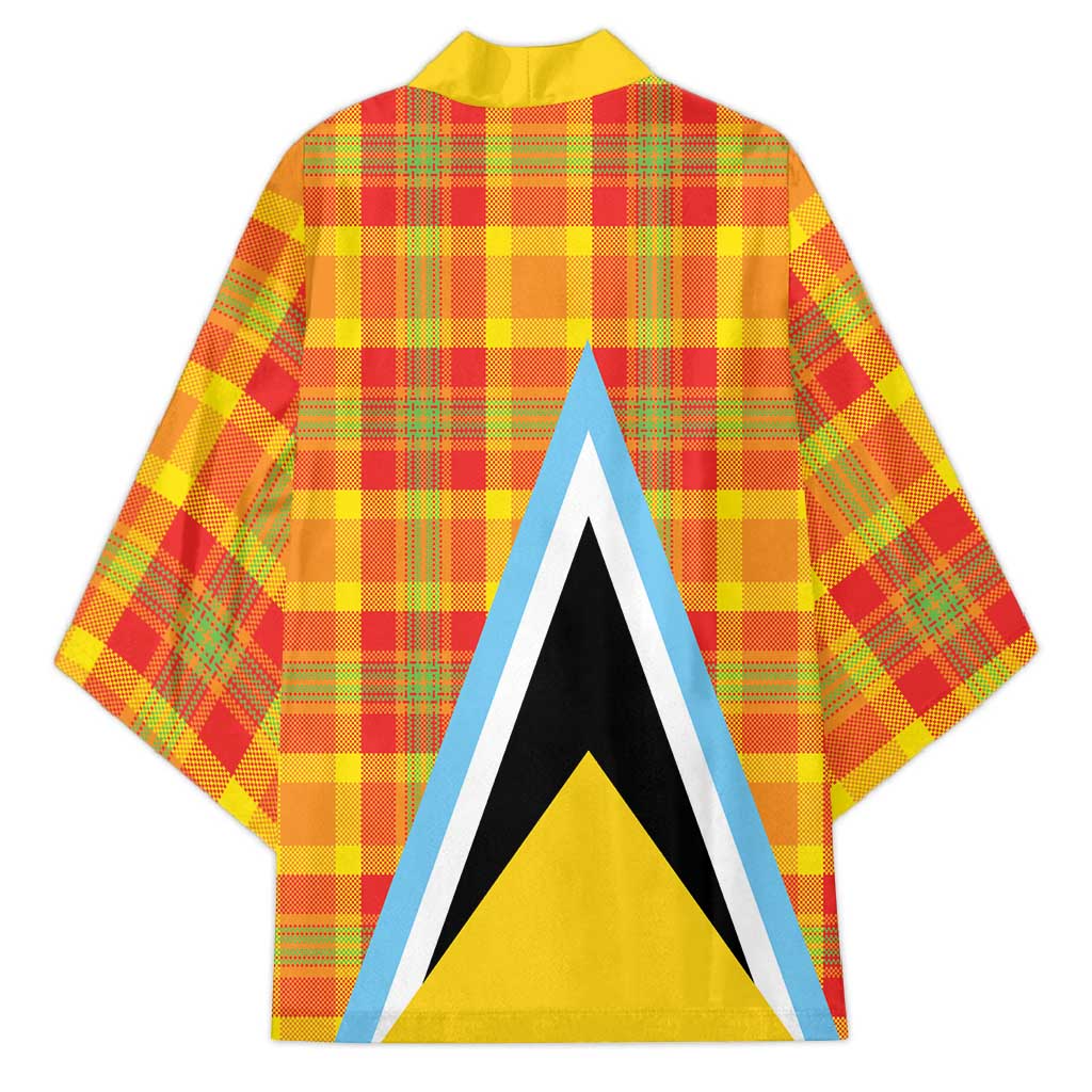Saint Lucia Creole Day Kimono Bon Fete Jounen Kweyol Madras Pattern - Wonder Print Shop