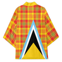 Saint Lucia Creole Day Kimono Bon Fete Jounen Kweyol Madras Pattern - Wonder Print Shop