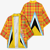 Saint Lucia Creole Day Kimono Bon Fete Jounen Kweyol Madras Pattern - Wonder Print Shop