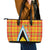 Saint Lucia Creole Day Leather Tote Bag Bon Fete Jounen Kweyol Madras Pattern - Wonder Print Shop