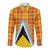 Saint Lucia Creole Day Long Sleeve Button Shirt Bon Fete Jounen Kweyol Madras Pattern - Wonder Print Shop