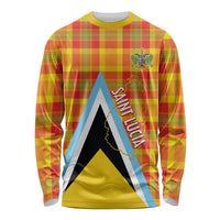 Saint Lucia Creole Day Long Sleeve Shirt Bon Fete Jounen Kweyol Madras Pattern - Wonder Print Shop