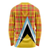 Saint Lucia Creole Day Long Sleeve Shirt Bon Fete Jounen Kweyol Madras Pattern - Wonder Print Shop