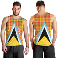 Saint Lucia Creole Day Men Tank Top Bon Fete Jounen Kweyol Madras Pattern - Wonder Print Shop
