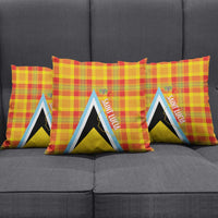 Saint Lucia Creole Day Pillow Cover Bon Fete Jounen Kweyol Madras Pattern - Wonder Print Shop