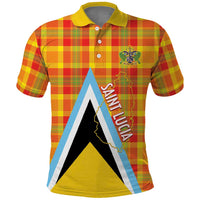 Saint Lucia Creole Day Polo Shirt Bon Fete Jounen Kweyol Madras Pattern - Wonder Print Shop