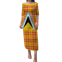 Saint Lucia Creole Day Puletasi Bon Fete Jounen Kweyol Madras Pattern - Wonder Print Shop