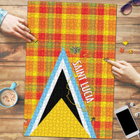 Saint Lucia Creole Day Puzzle Bon Fete Jounen Kweyol Madras Pattern - Wonder Print Shop