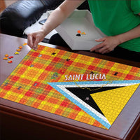 Saint Lucia Creole Day Puzzle Bon Fete Jounen Kweyol Madras Pattern - Wonder Print Shop