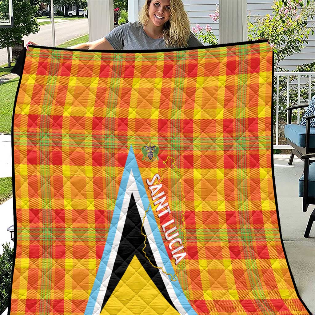 Saint Lucia Creole Day Quilt Bon Fete Jounen Kweyol Madras Pattern - Wonder Print Shop