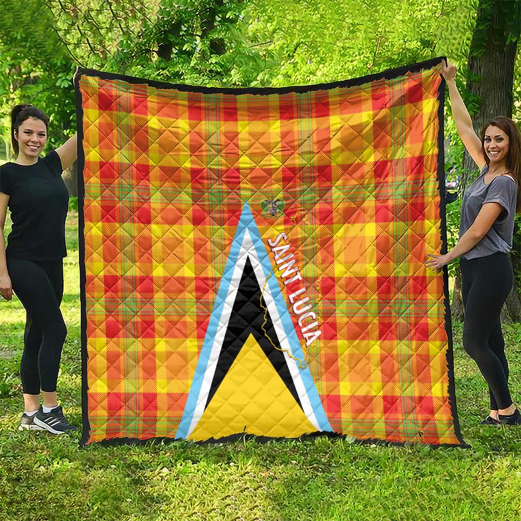 Saint Lucia Creole Day Quilt Bon Fete Jounen Kweyol Madras Pattern - Wonder Print Shop