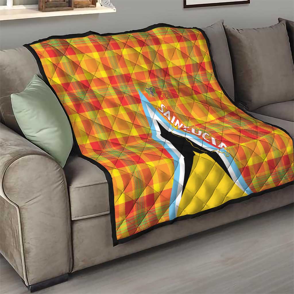 Saint Lucia Creole Day Quilt Bon Fete Jounen Kweyol Madras Pattern - Wonder Print Shop