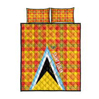 Saint Lucia Creole Day Quilt Bed Set Bon Fete Jounen Kweyol Madras Pattern - Wonder Print Shop