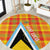 Saint Lucia Creole Day Round Carpet Bon Fete Jounen Kweyol Madras Pattern - Wonder Print Shop