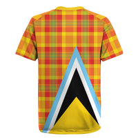Saint Lucia Creole Day Rugby Jersey Bon Fete Jounen Kweyol Madras Pattern - Wonder Print Shop