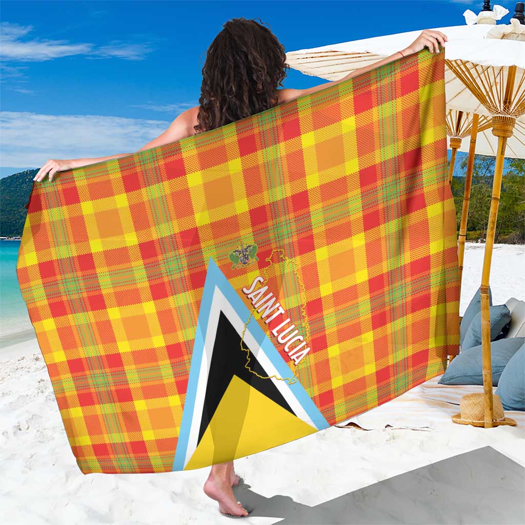 Saint Lucia Creole Day Sarong Bon Fete Jounen Kweyol Madras Pattern - Wonder Print Shop