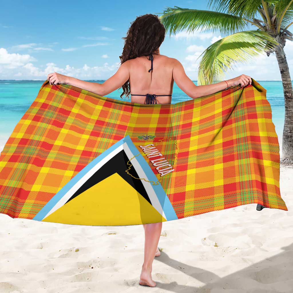 Saint Lucia Creole Day Sarong Bon Fete Jounen Kweyol Madras Pattern - Wonder Print Shop