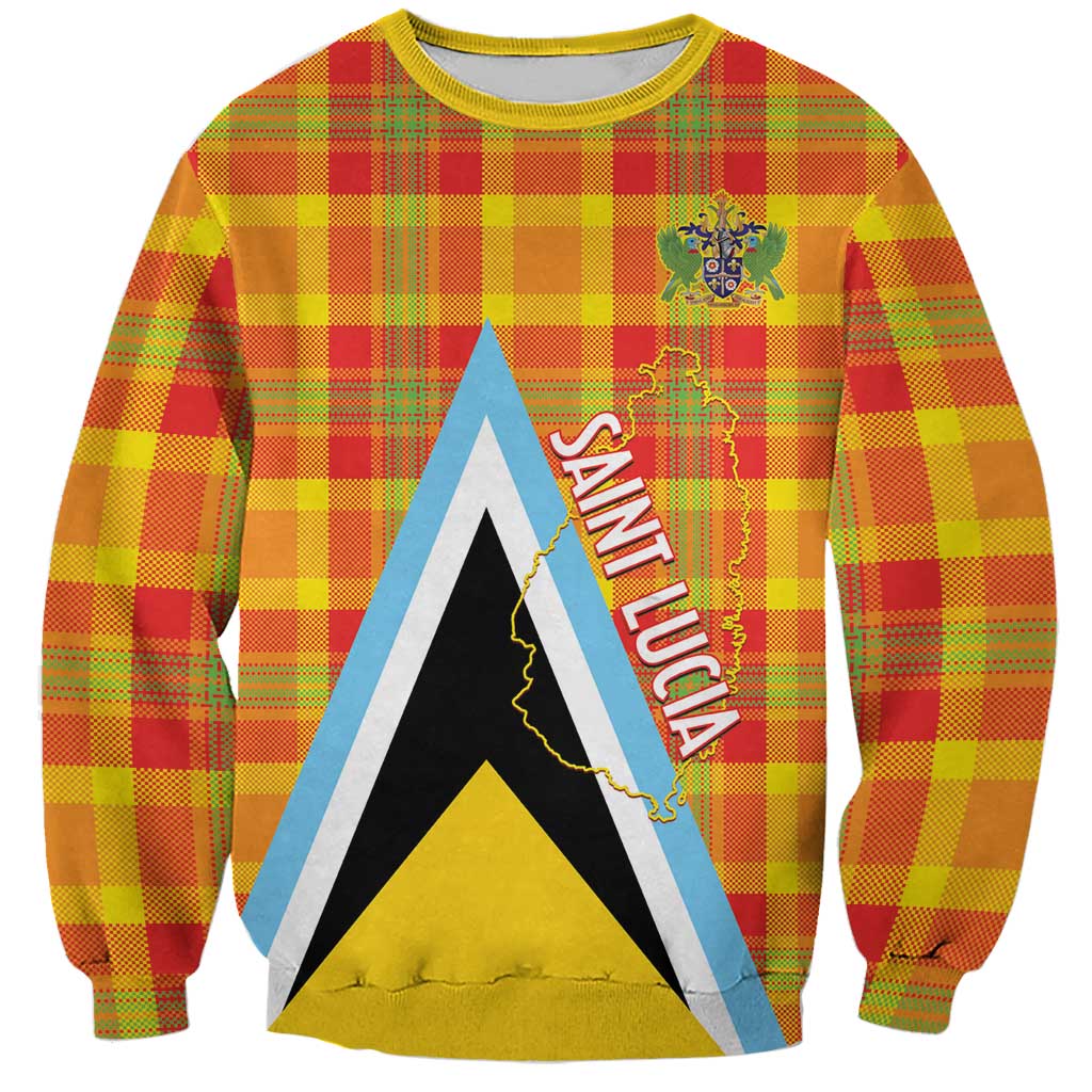 Saint Lucia Creole Day Sweatshirt Bon Fete Jounen Kweyol Madras Pattern - Wonder Print Shop