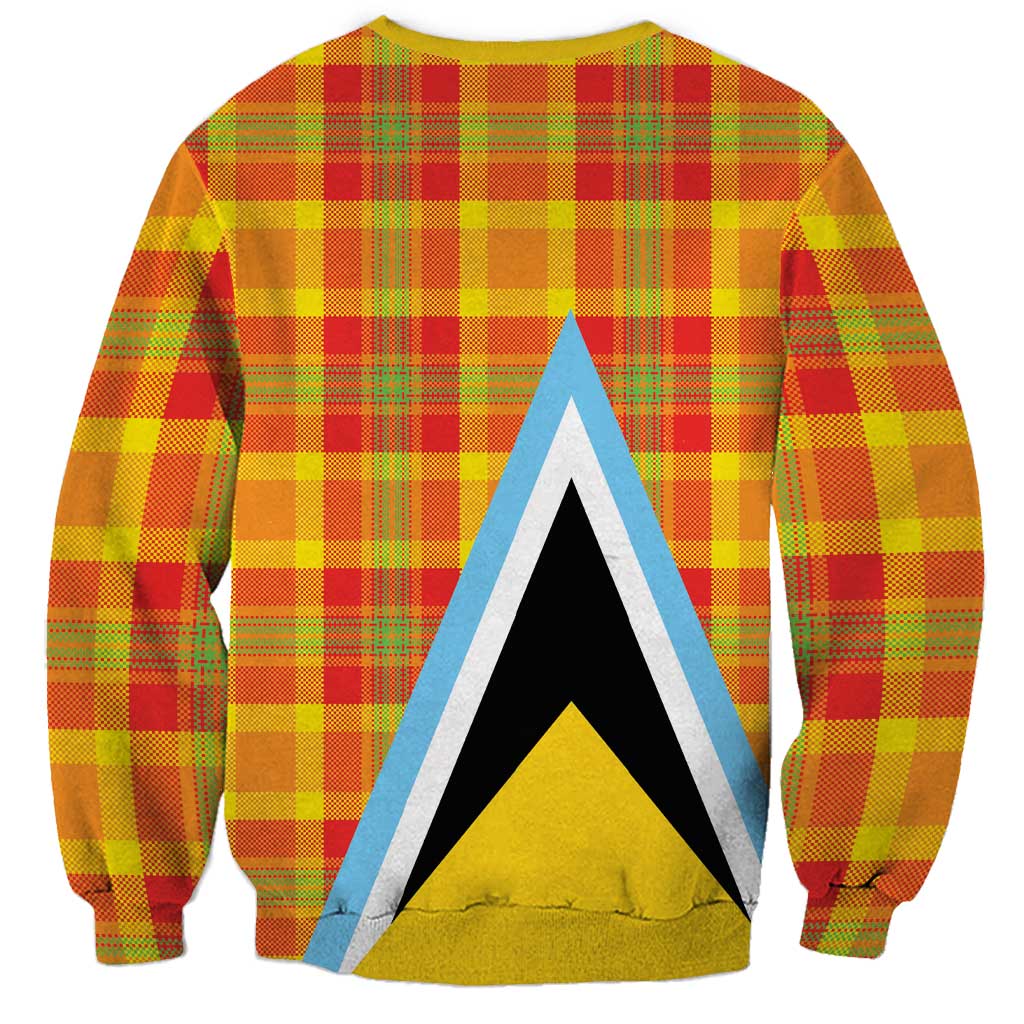 Saint Lucia Creole Day Sweatshirt Bon Fete Jounen Kweyol Madras Pattern - Wonder Print Shop