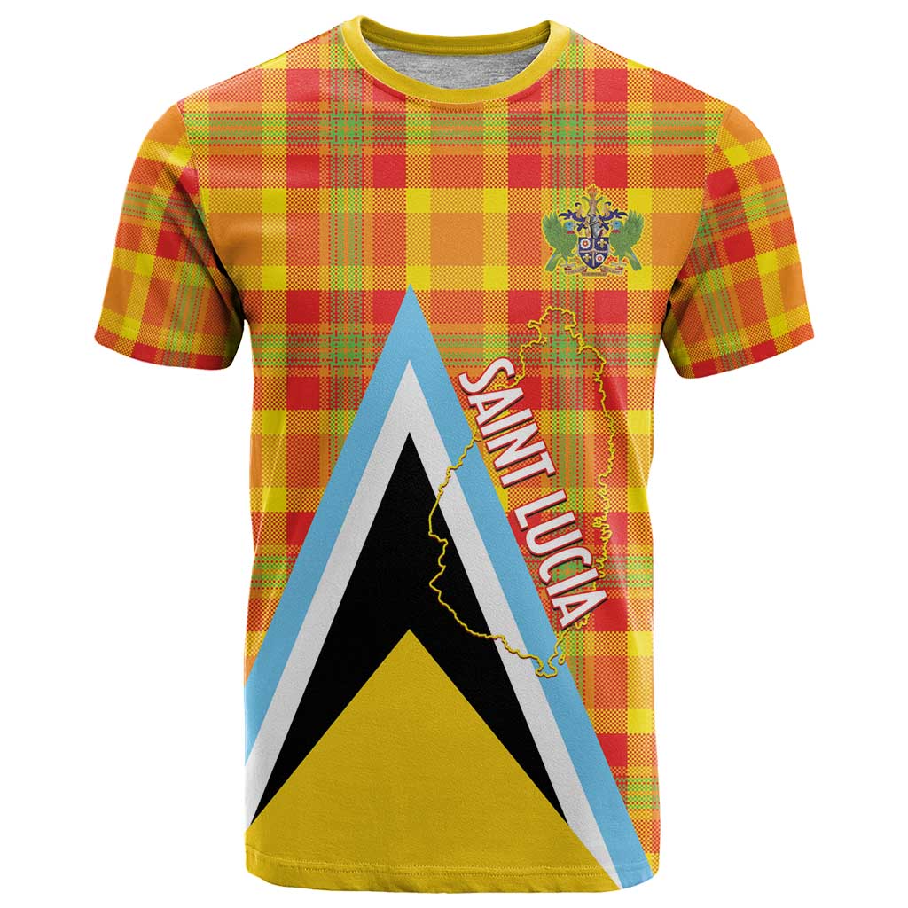Saint Lucia Creole Day T Shirt Bon Fete Jounen Kweyol Madras Pattern - Wonder Print Shop