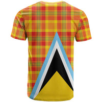 Saint Lucia Creole Day T Shirt Bon Fete Jounen Kweyol Madras Pattern - Wonder Print Shop