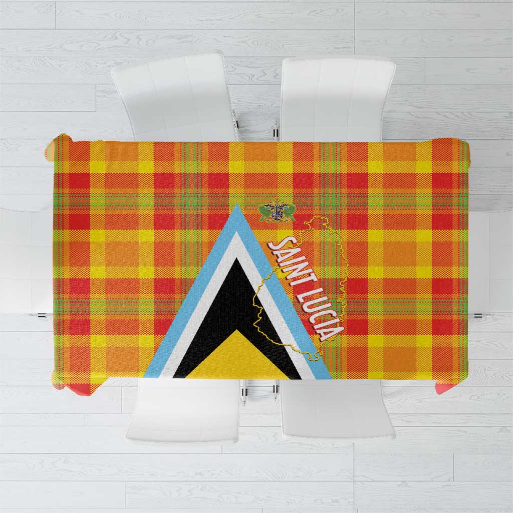Saint Lucia Creole Day Tablecloth Bon Fete Jounen Kweyol Madras Pattern - Wonder Print Shop