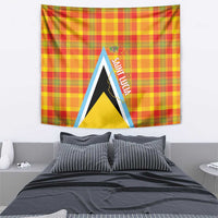 Saint Lucia Creole Day Tapestry Bon Fete Jounen Kweyol Madras Pattern - Wonder Print Shop