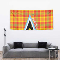 Saint Lucia Creole Day Tapestry Bon Fete Jounen Kweyol Madras Pattern - Wonder Print Shop