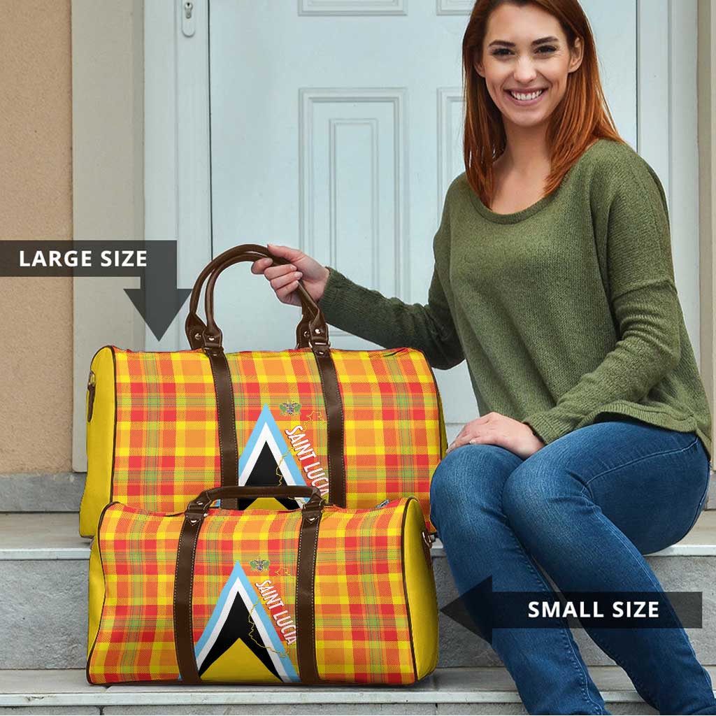 Saint Lucia Creole Day Travel Bag Bon Fete Jounen Kweyol Madras Pattern - Wonder Print Shop
