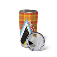 Saint Lucia Creole Day Tumbler Cup Bon Fete Jounen Kweyol Madras Pattern - Wonder Print Shop