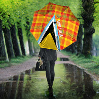 Saint Lucia Creole Day Umbrella Bon Fete Jounen Kweyol Madras Pattern - Wonder Print Shop