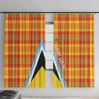 Saint Lucia Creole Day Window Curtain Bon Fete Jounen Kweyol Madras Pattern - Wonder Print Shop