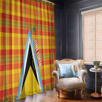 Saint Lucia Creole Day Window Curtain Bon Fete Jounen Kweyol Madras Pattern - Wonder Print Shop