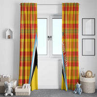 Saint Lucia Creole Day Window Curtain Bon Fete Jounen Kweyol Madras Pattern - Wonder Print Shop