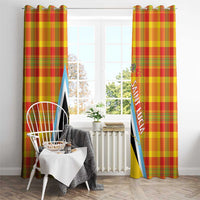 Saint Lucia Creole Day Window Curtain Bon Fete Jounen Kweyol Madras Pattern - Wonder Print Shop