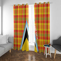 Saint Lucia Creole Day Window Curtain Bon Fete Jounen Kweyol Madras Pattern - Wonder Print Shop